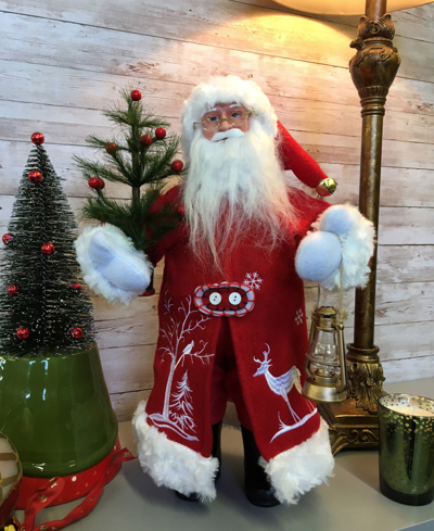 Santa's Workshop 15" Winter Silhouette Claus In Red