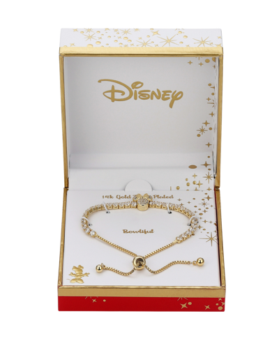 Disney Cubic Zirconia Minnie Mouse Bracelet In Gold