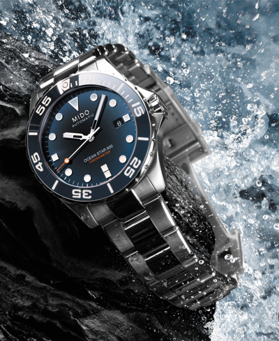 Mido Men's Swiss Automatic Ocean Star 600 Chronometer Stainless Steel Bracelet Watch 44mm In Blue