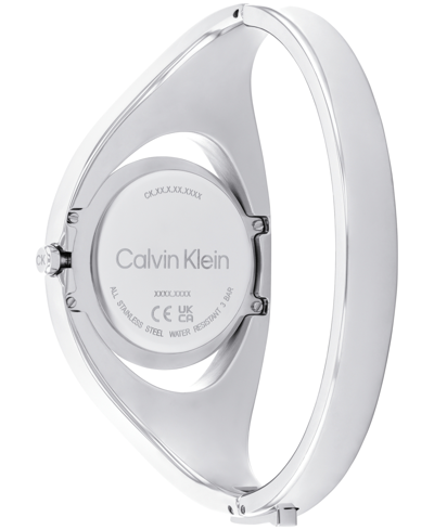 Shop Calvin Klein Women's Two Hand Silver Stainless Steel Bangle Bracelet Watch 30mm