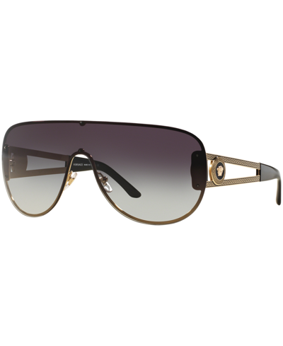 Shop Versace Sunglasses, Ve2166 In Gold Light,grey Gradient