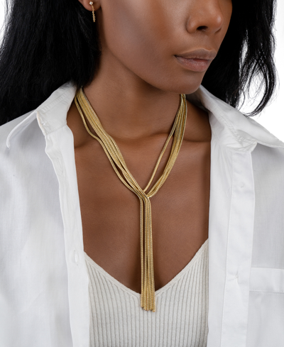 Adornia Multi Strand Textured Chain Necklace Gold In Gold