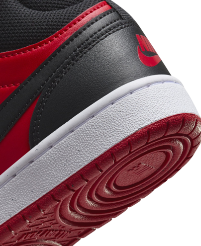 Shop Nike Big Kids Court Borough Mid 2 Adjustable Strap Closure Casual Sneakers From Finish Line In University Red,black