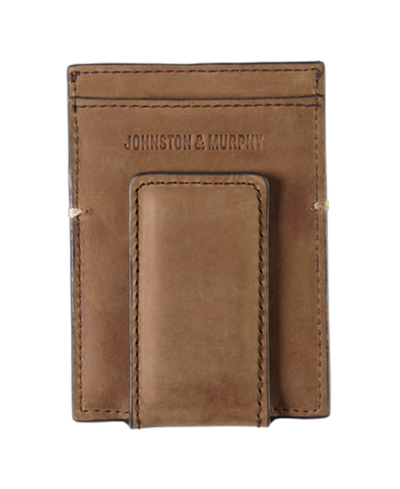 Shop Johnston & Murphy Men's Jackson Front Pocket Wallet In Tan Oiled