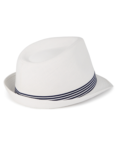 Shop Scala Men's Striped Band Fedora In Ivory
