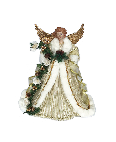 Shop Santa's Workshop 15" Trimmed Angel Tree Topper In Gold