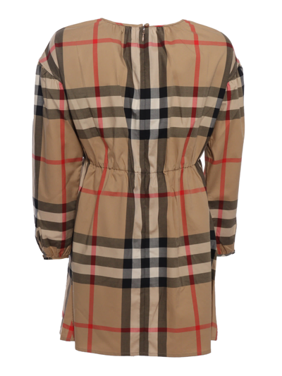 Shop Burberry Vintage Check Dress In Beige