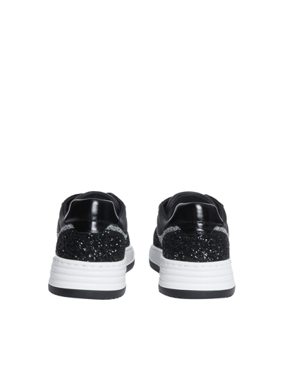 Shop Hogan H630 Glitter Sneakers In Black