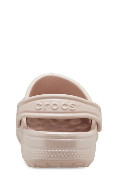 Shop Crocs Kids' Classic Shimmer Slingback Clog In Pink Clay