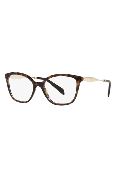 Prada 56mm Butterfly Optical Glasses In Tortoise