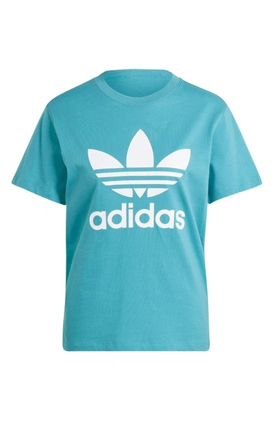 Shop Adidas Originals Trefoil Cotton Graphic T-shirt In Arctic Fusion
