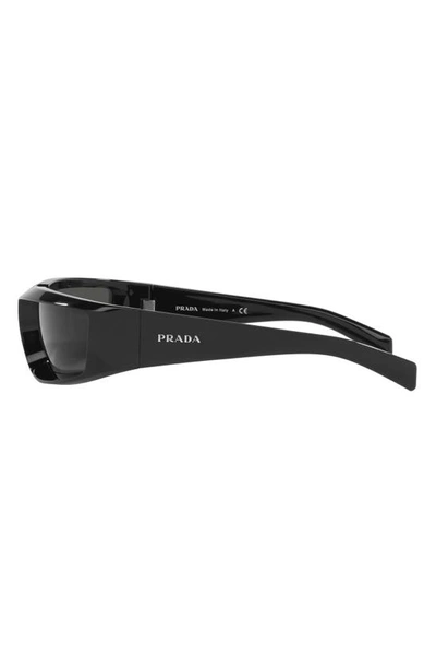 Shop Prada 63mm Oversize Rectangular Sunglasses In Black