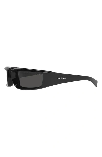 Shop Prada 63mm Oversize Rectangular Sunglasses In Black