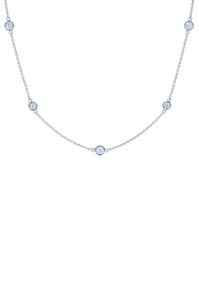 Shop Kwiat Diamond Station Classic Necklace In 18k White Gold