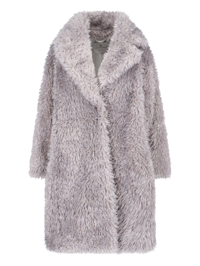 Shop Ermanno Scervino Teddy Coat In Gray