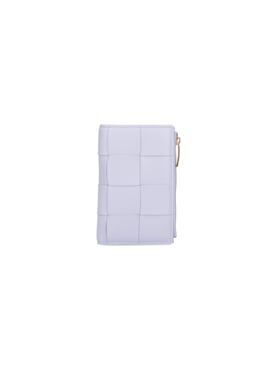 Shop Bottega Veneta Medium Bi-fold Wallet "cassette" In Purple