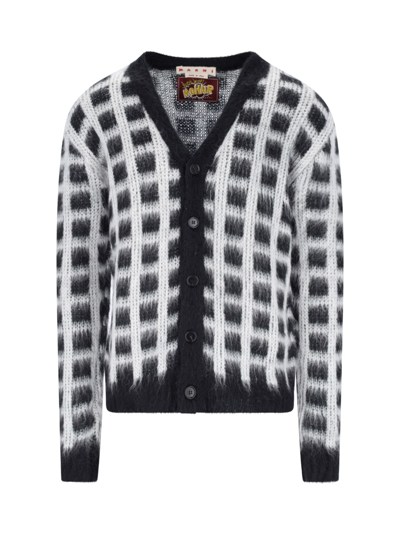 Shop Marni Mohair Blend Cardigan In Black  