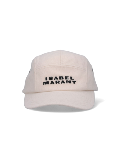 Shop Isabel Marant "tedji" Baseball Cap In Cream