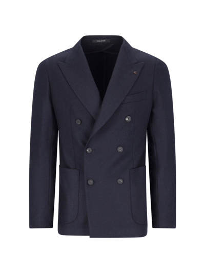 Shop Tagliatore Double-breasted Blazer In Blue