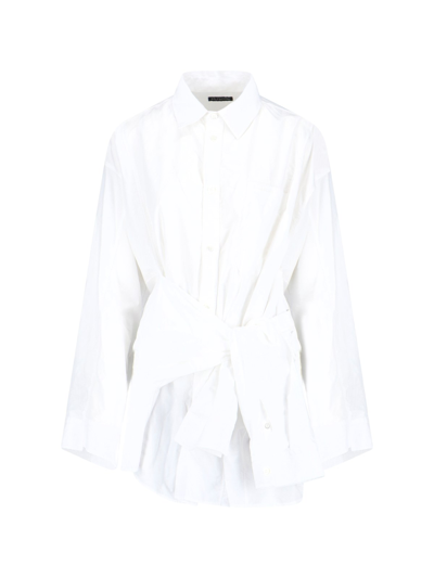Shop Balenciaga Double-sleeved Shirt In White