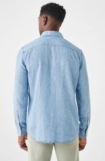 Shop Faherty The Tried & True Lyocell & Linen Chambray Button-up Shirt In Vintage Indigo