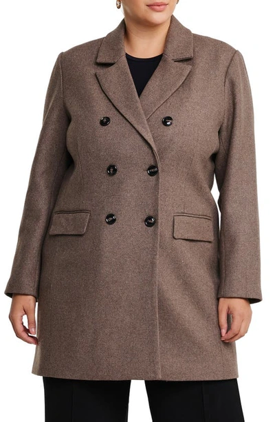 Shop Estelle Redford Double Breasted Coat In Mocha
