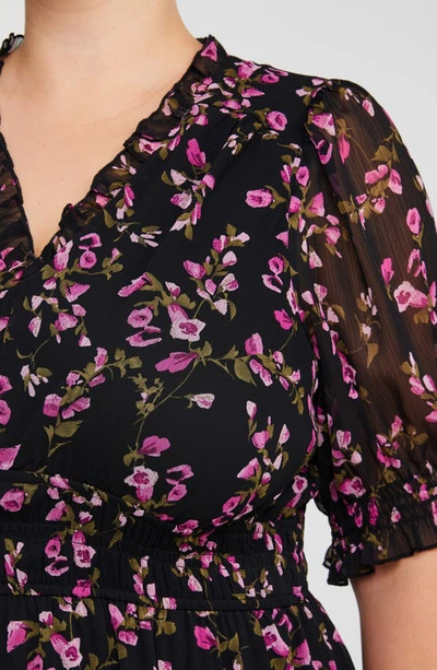 Shop Estelle Tulip Garden Dress In Black/ Pink