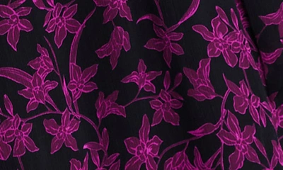 Shop Estelle Boysenbery Bloom Floral Print Midi Dress In Magenta/ Black