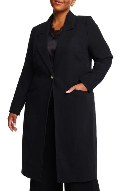 Shop Estelle Longline Coat In Black