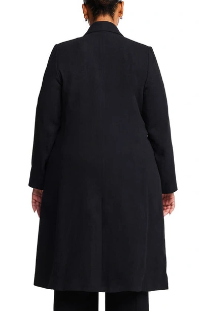Shop Estelle Longline Coat In Black