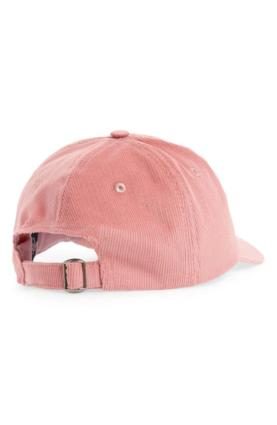 Shop Drake's Embroidered Logo Corduroy Baseball Cap In Pink