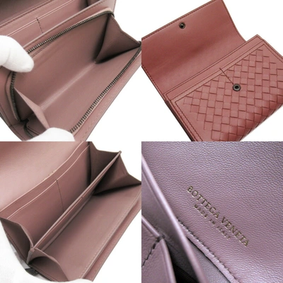 Shop Bottega Veneta Pink Leather Wallet  ()