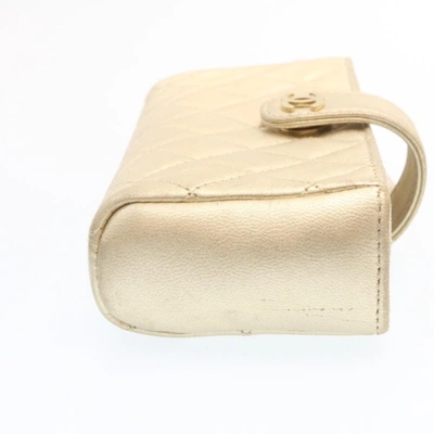 Pre-owned Chanel Gold Pony-style Calfskin Clutch Bag ()