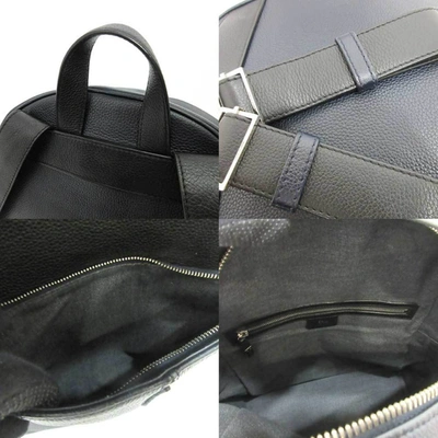 Shop Dior Navy Leather Backpack Bag ()