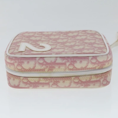 Shop Dior Trotter Pink Canvas Clutch Bag ()
