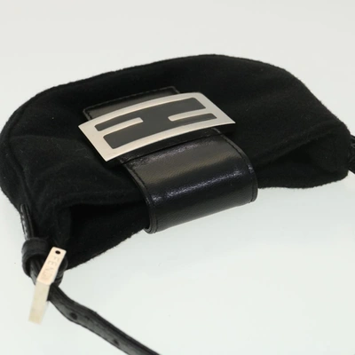 Shop Fendi Black Wool Shoulder Bag ()