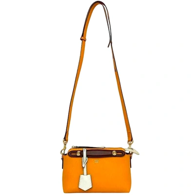 Shop Fendi By The Way Mini Orange Leather Shoulder Bag ()
