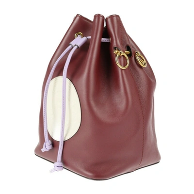 Shop Fendi Mon Trésor Burgundy Leather Shoulder Bag ()