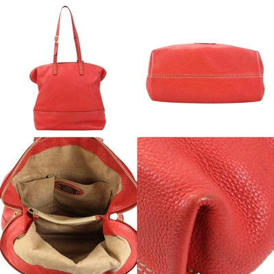 Shop Fendi Selleria Red Leather Shopper Bag ()