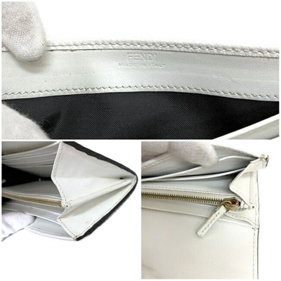 Shop Fendi White Leather Wallet  ()
