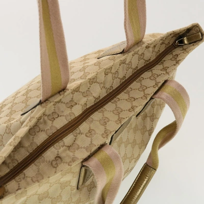 Shop Gucci Beige Canvas Tote Bag ()