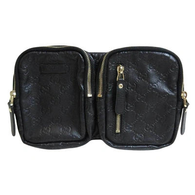 Shop Gucci Gg Supreme Black Leather Clutch Bag ()