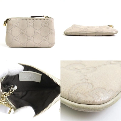 Shop Gucci Ssima White Leather Wallet  ()
