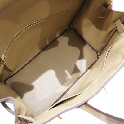 Birkin 30 leather handbag Hermès Beige in Leather - 22211470