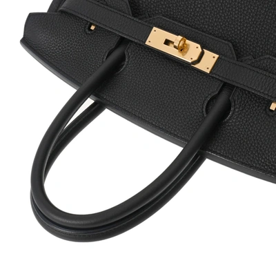 Birkin 30 leather handbag Hermès Black in Leather - 21795259