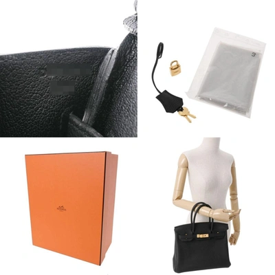Birkin 30 leather handbag Hermès Black in Leather - 32596886