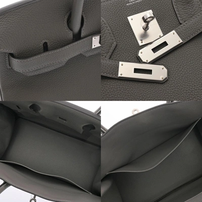 Birkin 30 leather handbag Hermès Grey in Leather - 19450150