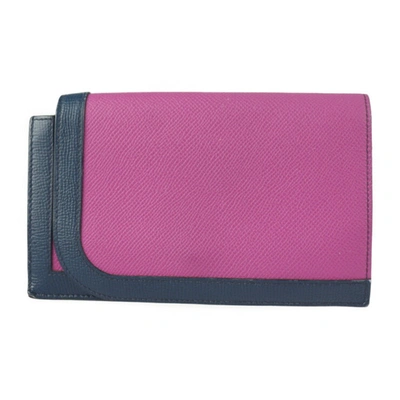 Shop Hermes Hermès Camail Pink Leather Wallet  ()