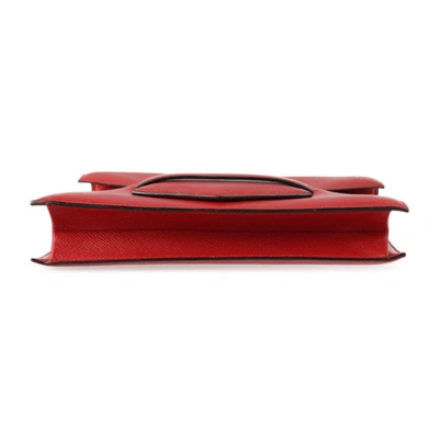 Shop Hermes Hermès Faco Red Leather Clutch Bag ()