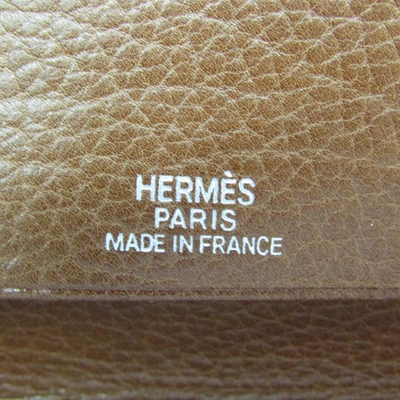 Shop Hermes Hermès Vision Brown Leather Wallet  ()